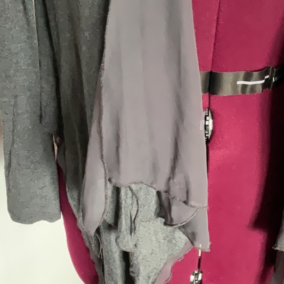 Twenty-One Brand Gray with sheer layer  Long sleeve Cardigan - Picture 2 of 4